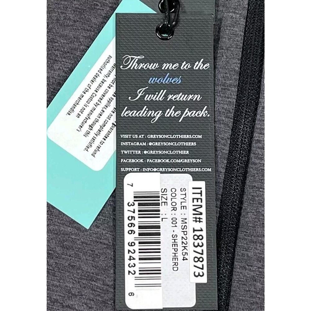 Greyson Mockneck Quarter Zip Wicking Slim Fit Men's Large Shepherd Gray NEW!! - Picture 8 of 9